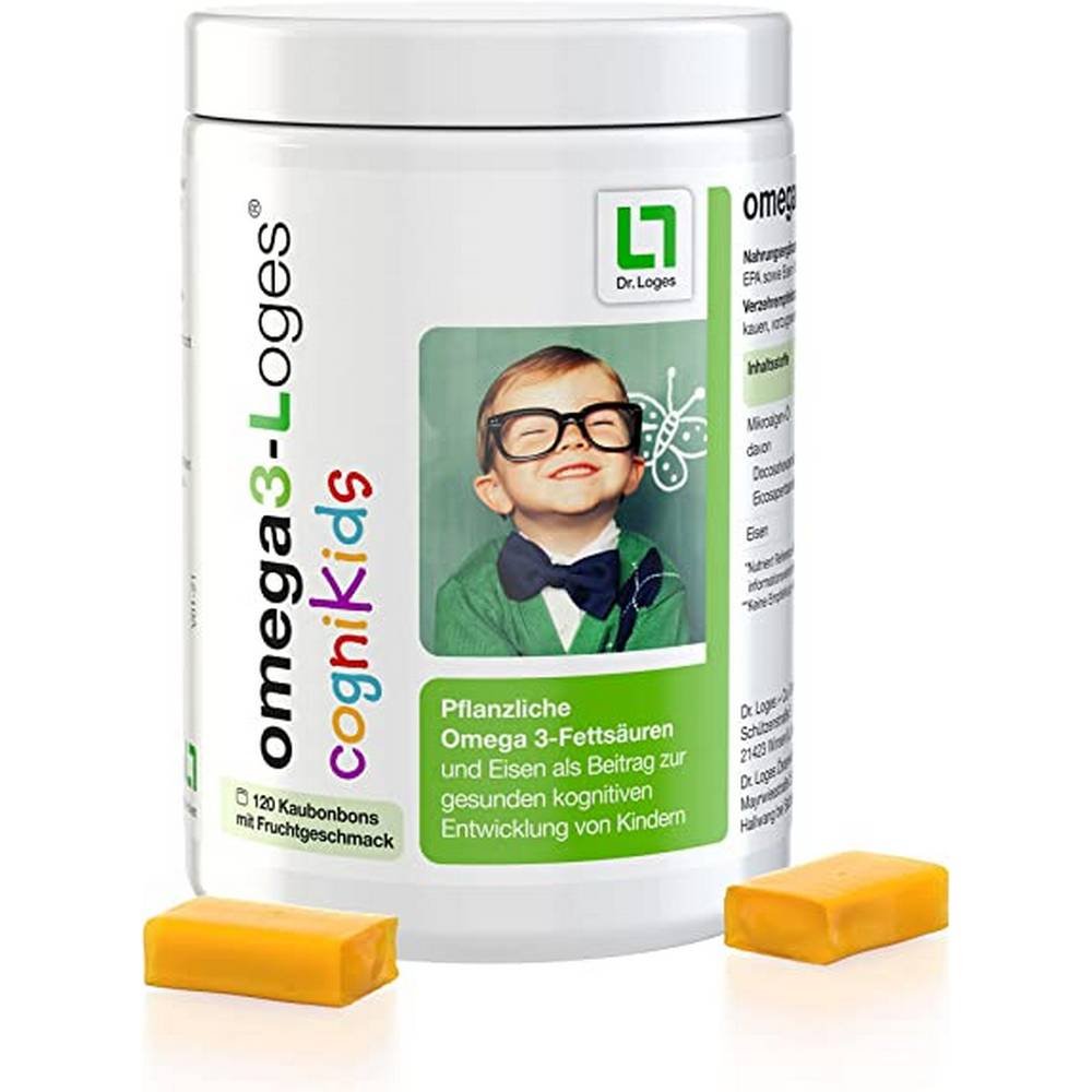 Omega3 Loges CogniKids Vegetable Chewy Dragees 120 Pieces