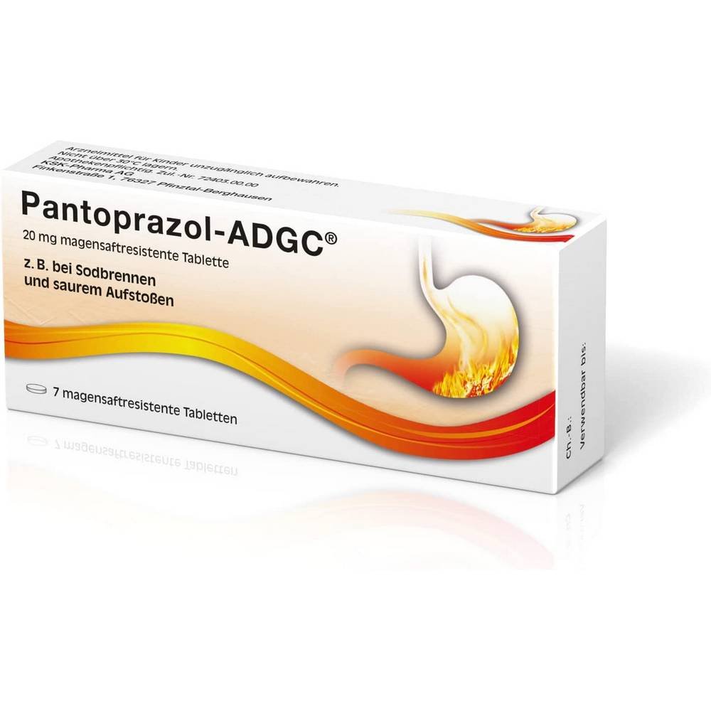 Pantoprazol ADGC 20 mg Gastro-Resistant Tablets 7 pcs