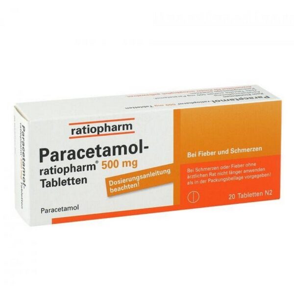 Paracetamol Ratiopharm 500 mg Tablets 20 pcs