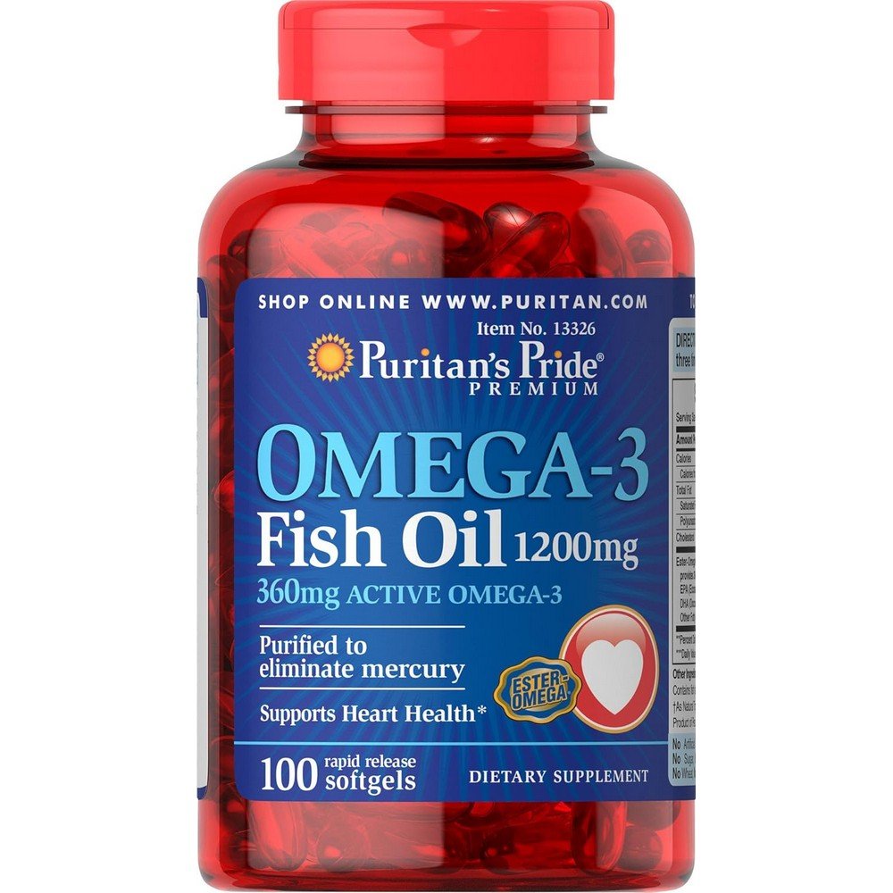 Puritan’s Pride Omega-3 Fish Oil 1200 mg – 100 softgels