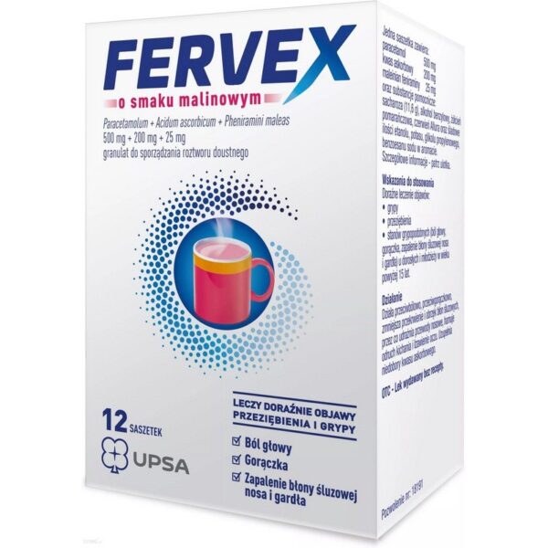 Fervex Raspberry flavoured granules for oral solution 12 sachets