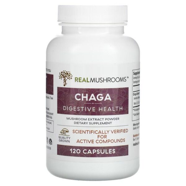Real Mushrooms Chaga Digestive Health 120 Capsules