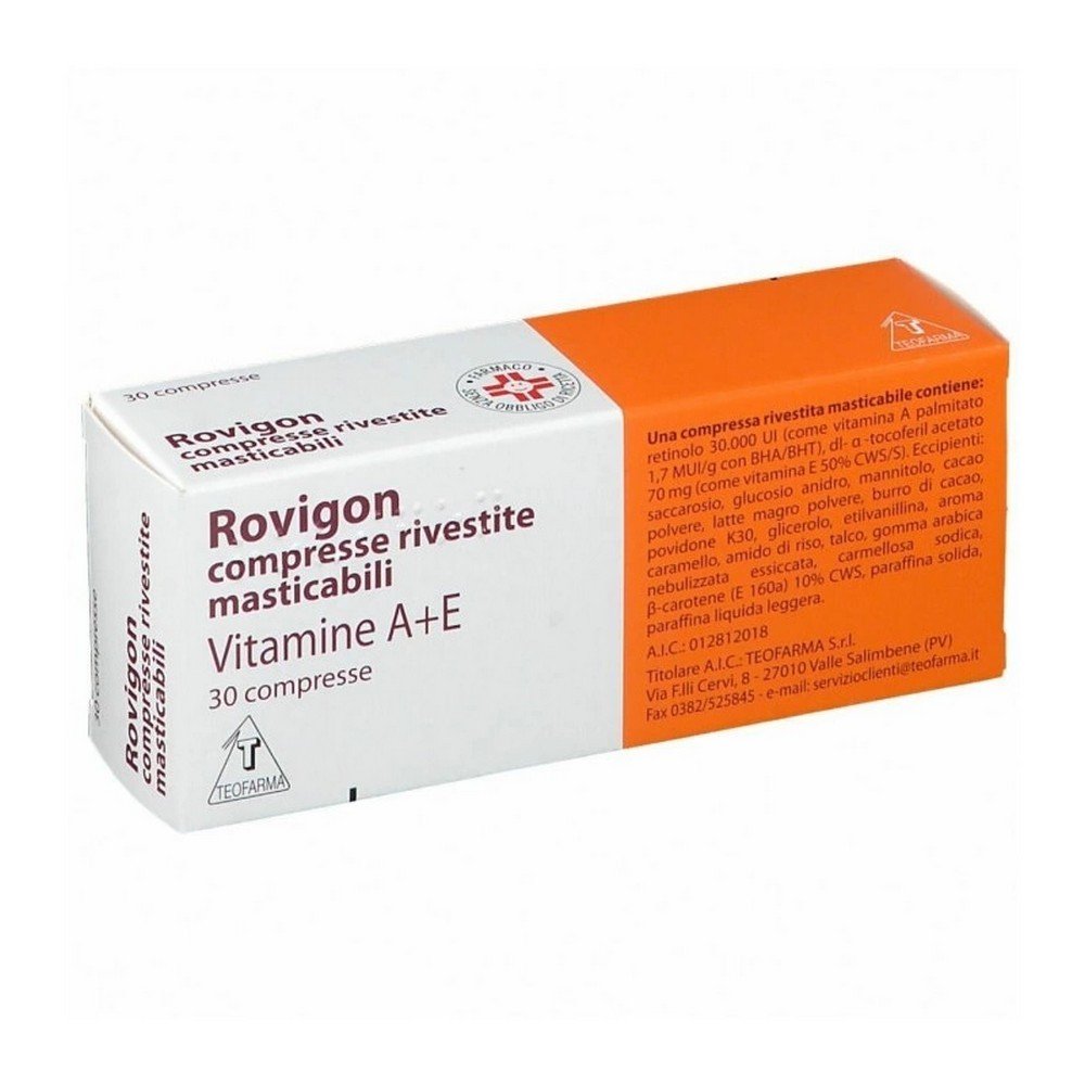 Rovigon Vitamin A + E Deficiency Chewable Tablets, 30 pcs — Rovigon