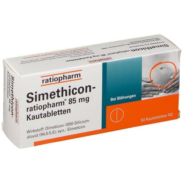 Simethicon Ratiopharm 85 mg Chewable Tablets 50 pcs