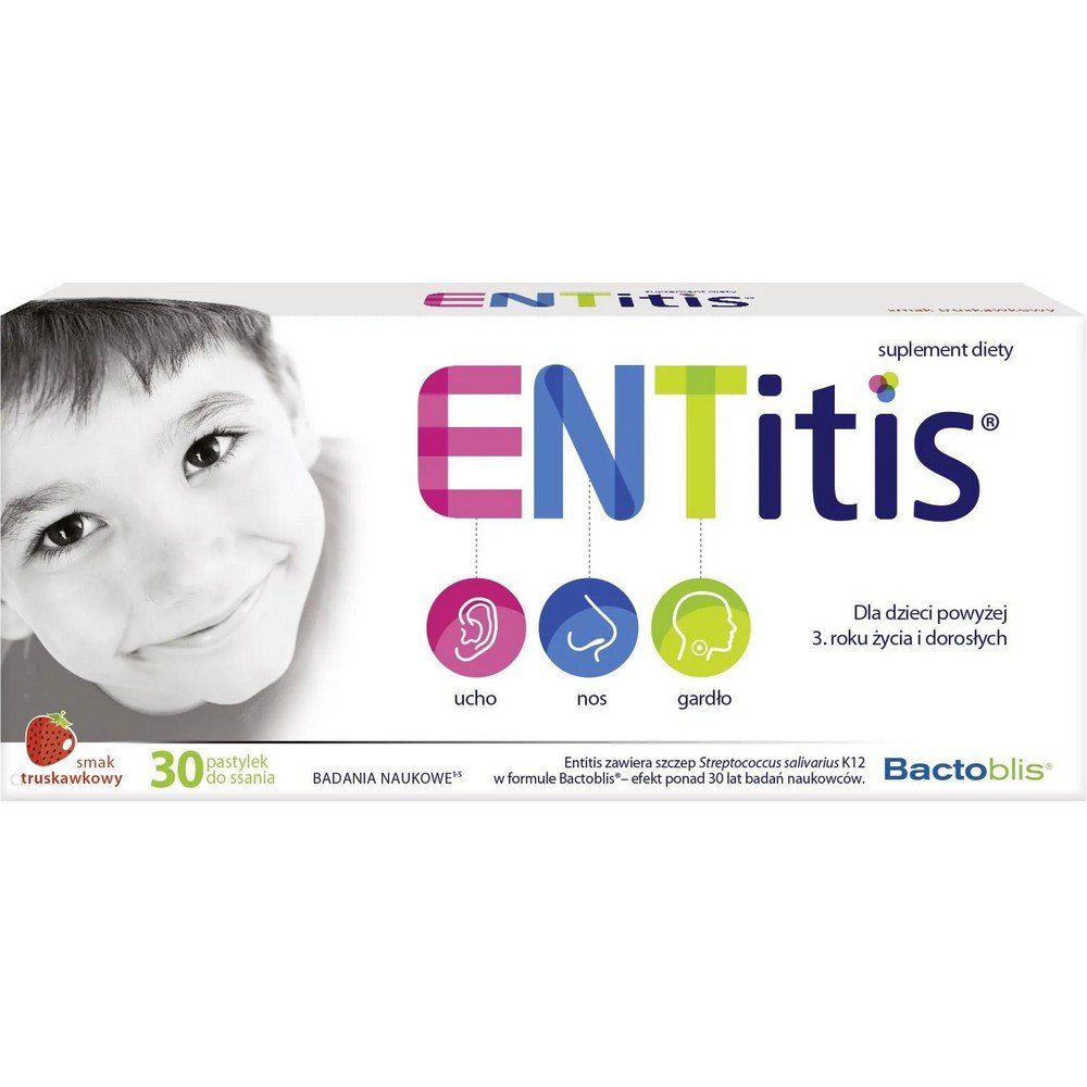 ENTitis Strawberry Lozenges for Kids 30 Tablets