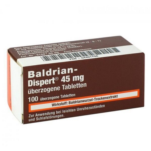 Valerian Dispert 45 mg Coated Tablets 100 pcs