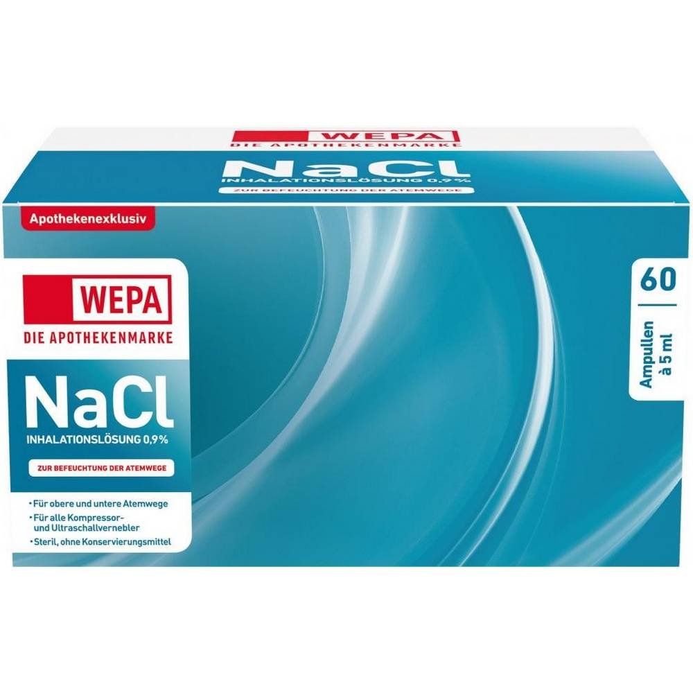 Wepa NaCl Inhalationslösung 0.9% — 300 ml (60×5 ml) (Wepa NaCl inhalation solution 0.9%)