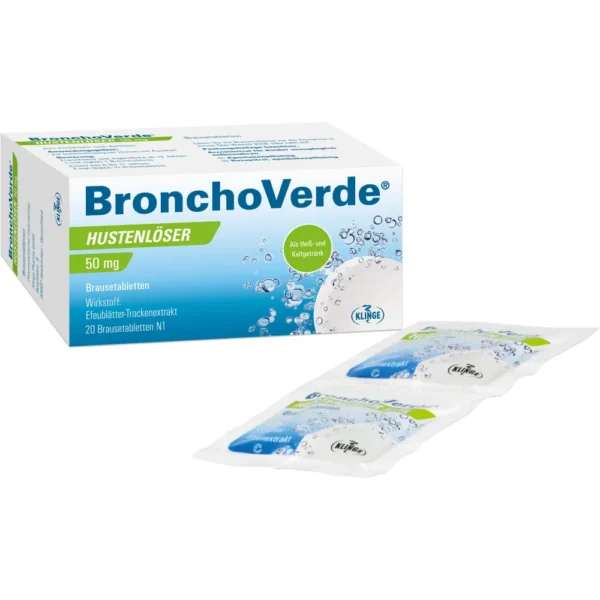 BRONCHOVERDE cough solvent 50 mg effervescent tablets, 20 pcs