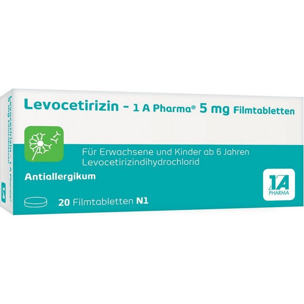 1a pharma levocetirizin 5mg filmtabletten 20 stuck 1A Pharma Levocetirizin 5mg Filmtabletten 20 Stück
