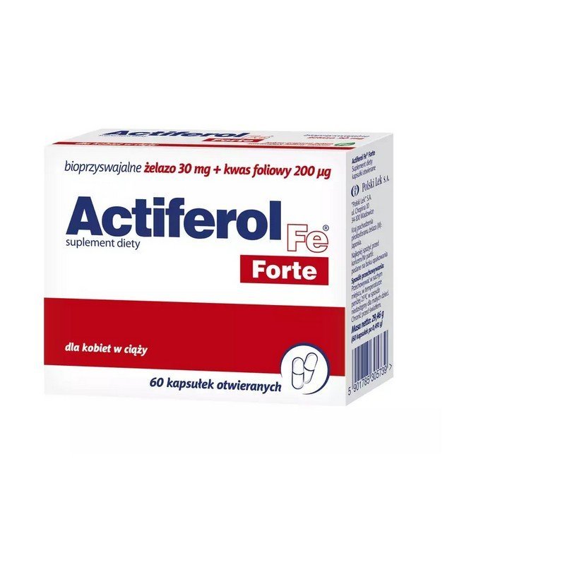 actiferol fe forte 30mg200mg 60kaps Actiferol Fe Forte 30 mg + 200 µg capsules 60 pcs