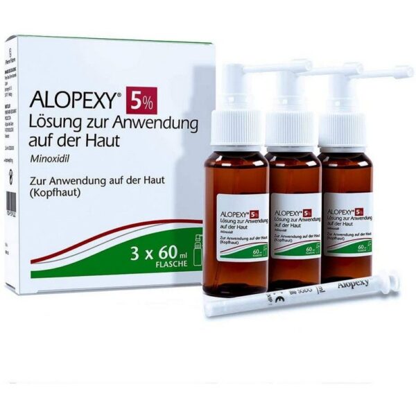 ALOPEXY 5% solution for cutaneous use, 3X60 ml