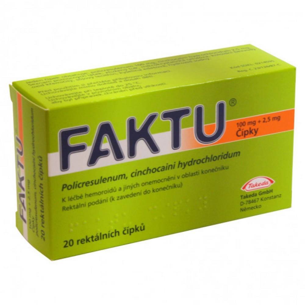 Faktu 100 mg / 2.5 mg Suppositories 20 pcs