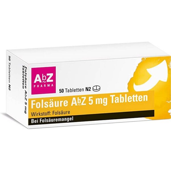 FOLIC ACID AbZ 5 mg tablets, 50 pcs