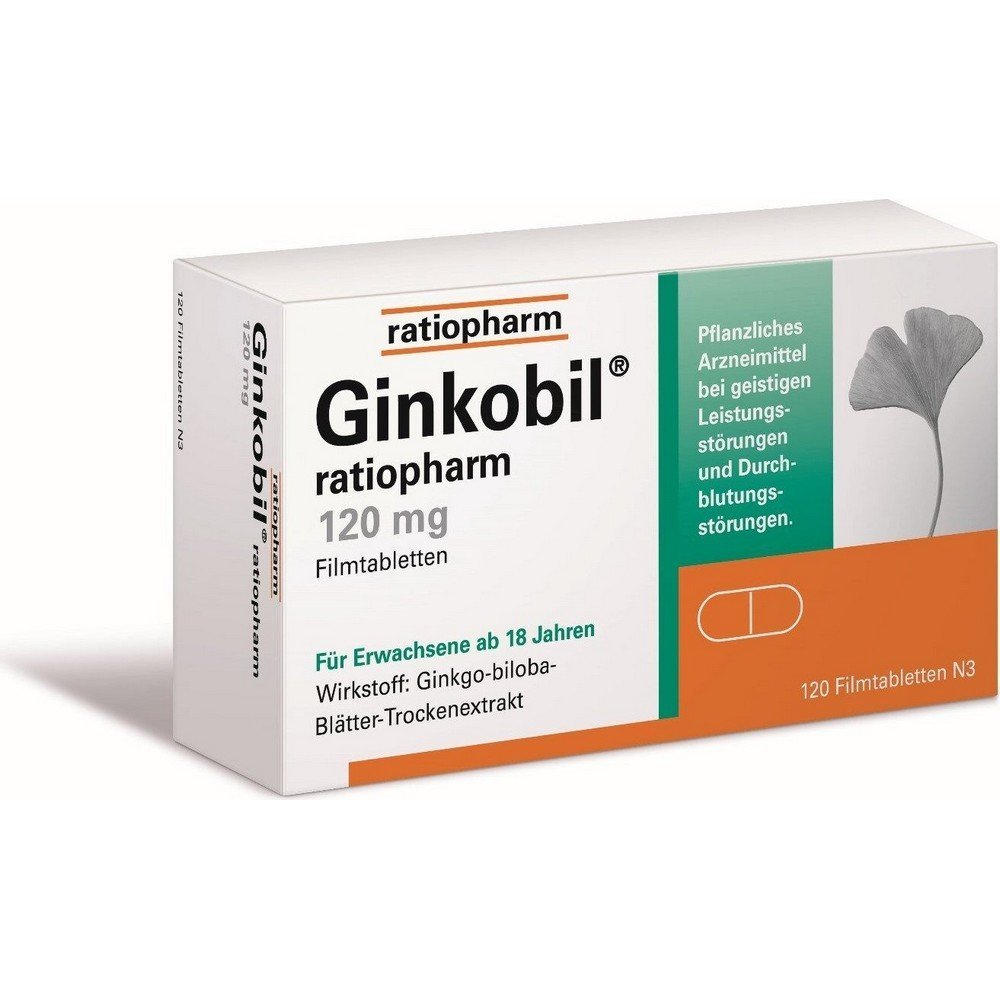 ginkobil ratiopharm 120mg film coated tablets 200 pieces Ginkobil Ratiopharm 120mg Film-Coated Tablets 200 pcs