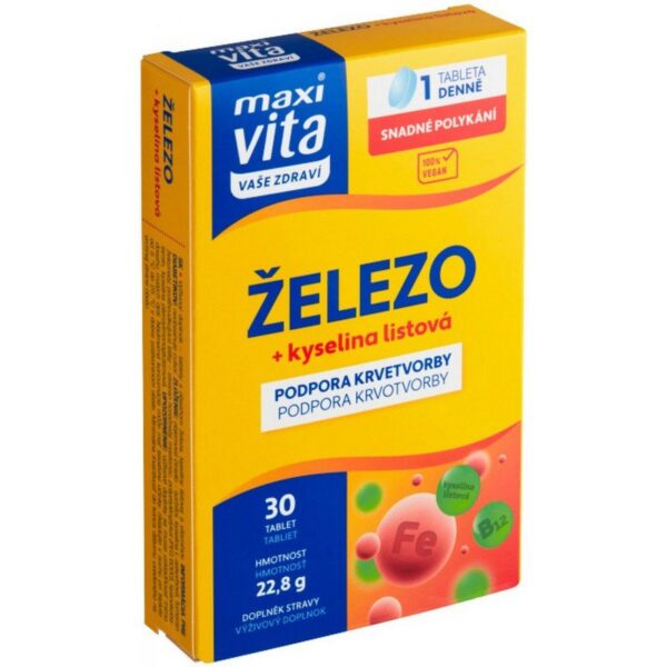 MaxiVita Vaše Zdraví Iron + folic acid 30 tab