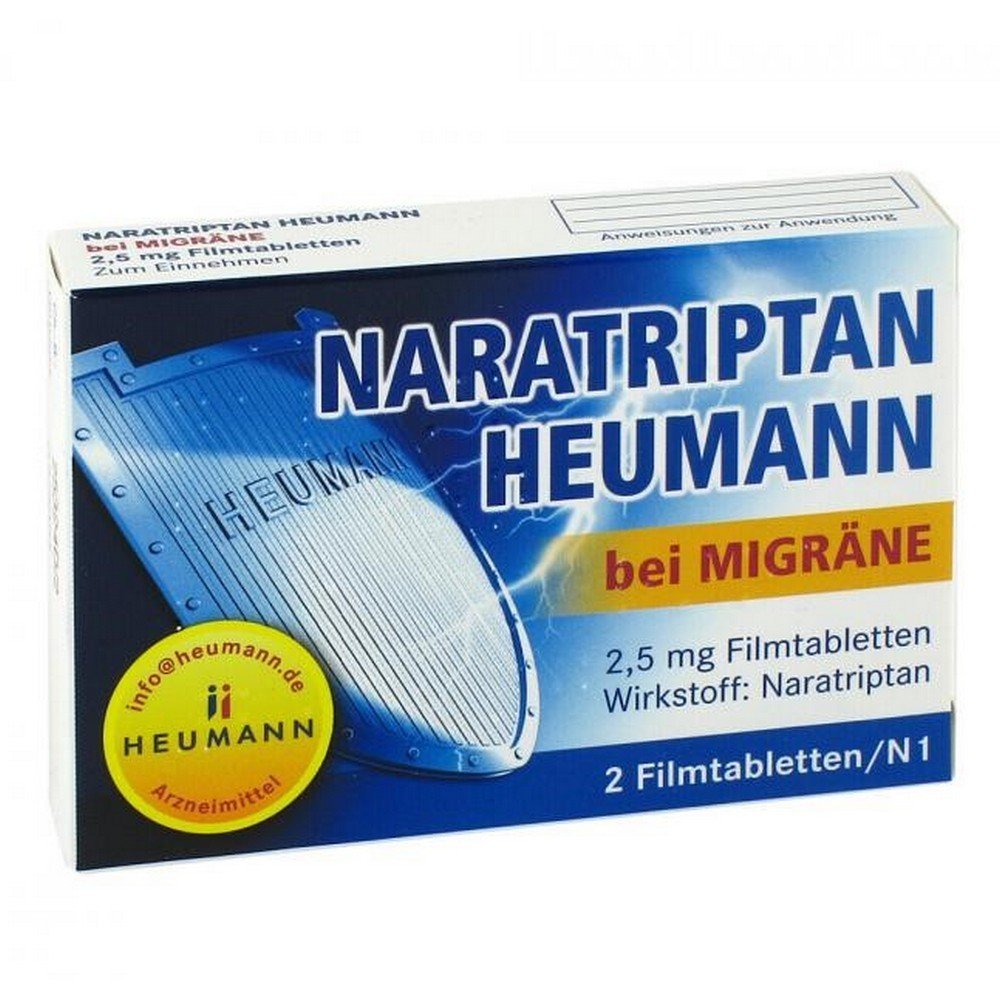 naratriptan heumann for migraines 25 mg film tablets 2 pcs Naratriptan Heumann 2.5 mg Film-Coated Tablets 2 pcs