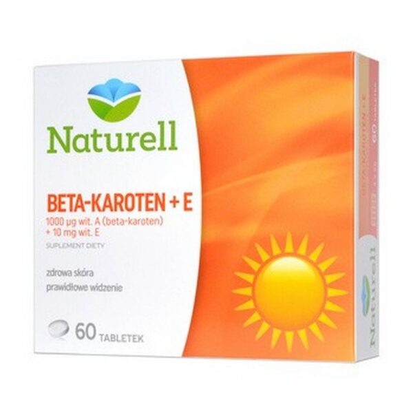 Natural beta-carotene + E tablets, 60 pcs.