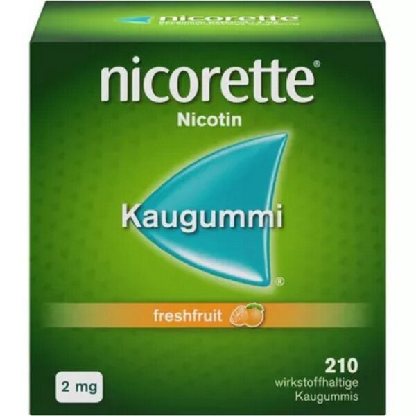 NICORETTE 2 mg freshfruit chewing gum, 210 pcs