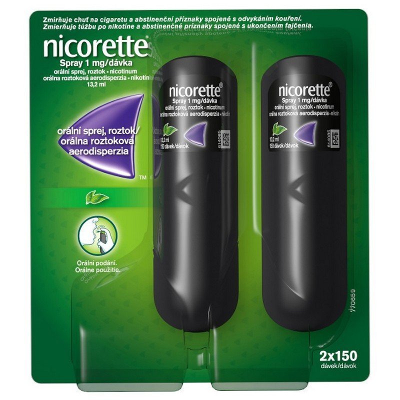 Nicorette Spray 1 mg/dose mouth spray 2 × 13.2 ml (150 doses)