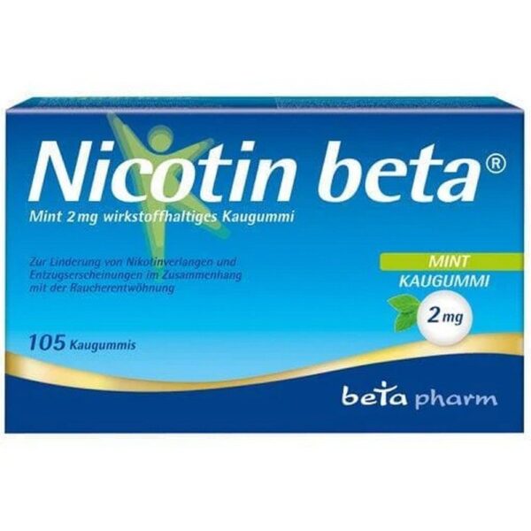 NICOTIN beta Mint 4 mg active ingredient chewing gum, 105 pcs