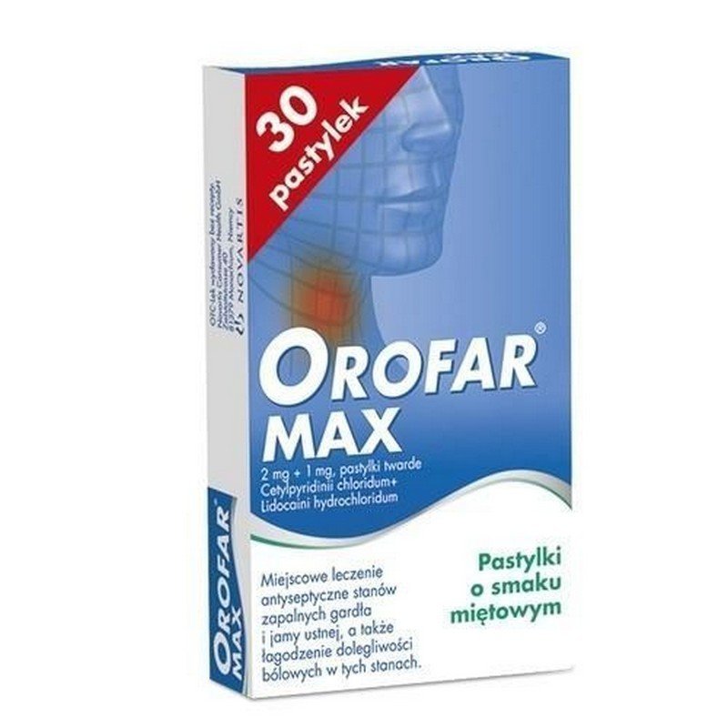 orofar max 2mg1mg 30 suckable lozenges Orofar Max 2 mg + 1 mg lozenges 30 pcs