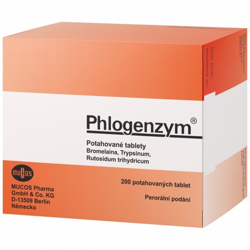 phlogenzym 90mg48mg100mg tbl 200 Phlogenzym 90 mg / 48 mg / 100 mg tablets 200 pcs