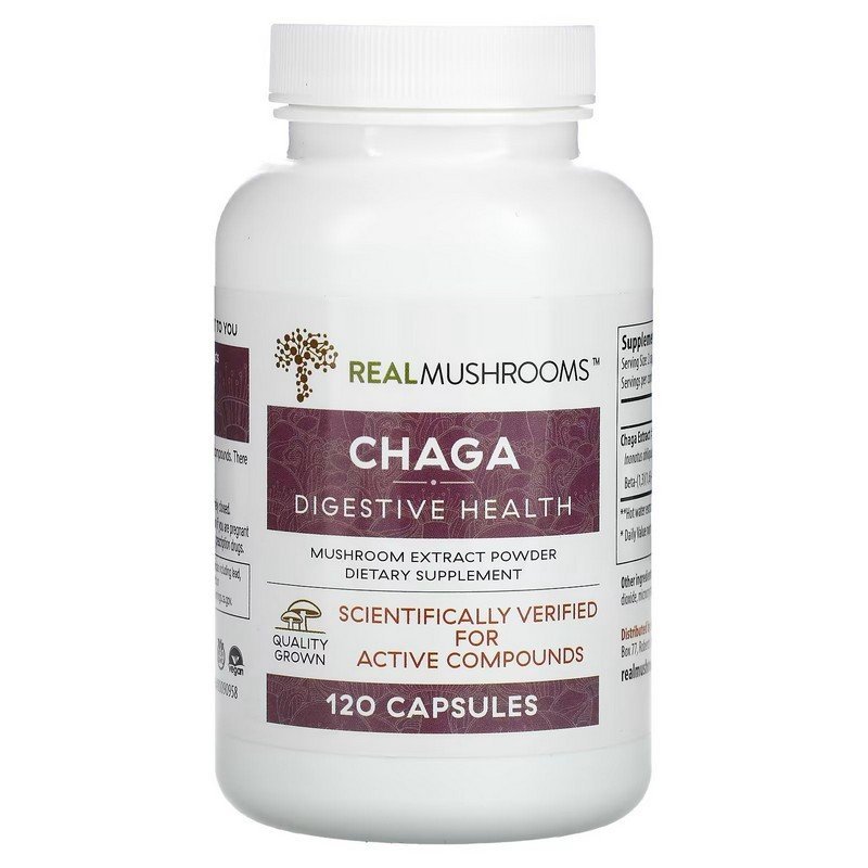 Real Mushrooms Chaga Digestive Health 120 Capsules