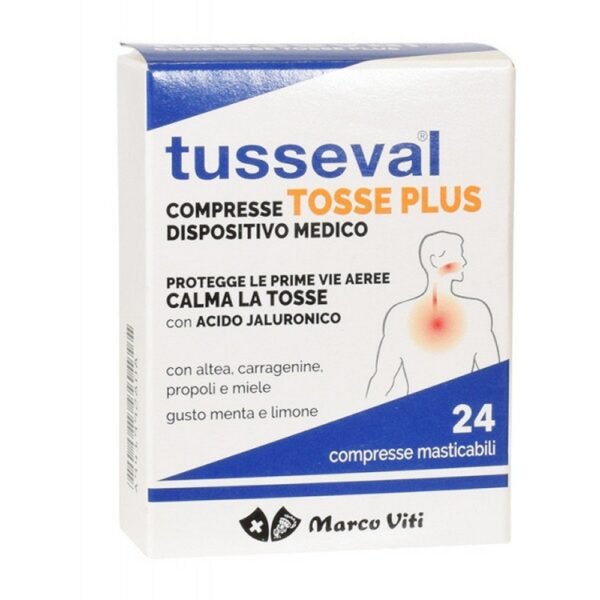 Tusseval Cough Plus Mint and Lemon Flavor Chewable Tablets 24 Stück