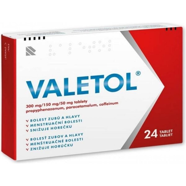 Valetol 300 mg / 150 mg / 50 mg Tablets 24 pcs