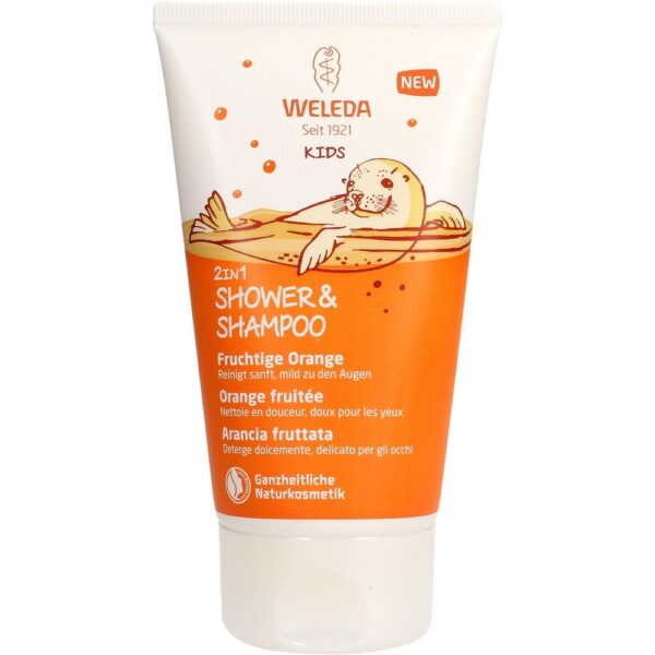 WELEDA Kids 2in1 Shower & Shampoo fruity orange, 150 ml
