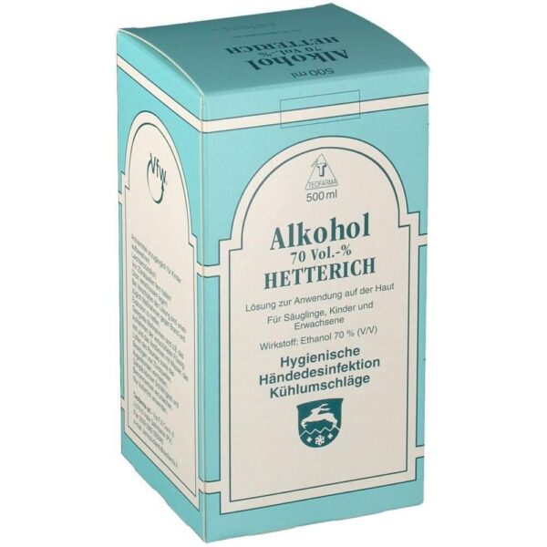 ALCOHOL 70% V/V Hetterich, 500 ml