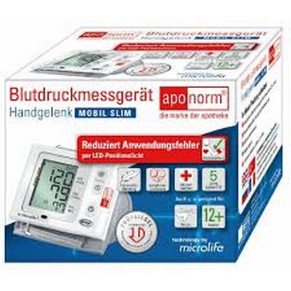APONORM Blood pressure monitor mobile slim wrist, 1 pcs