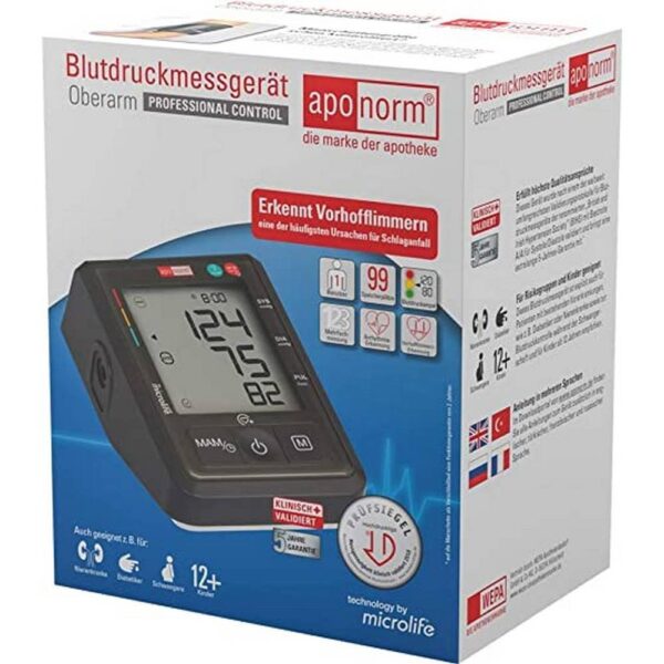 APONORM Blood pressure monitor Prof.Control upper arm, 1 pcs