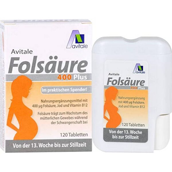 FOLIC ACID 400 Plus B12 + iodine tablets, 120 pcs